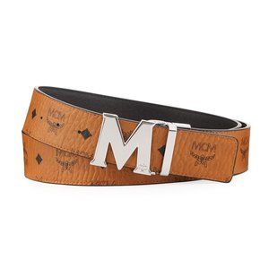 MCM Claus reversible visetos/ saffiano belt